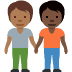 🧑🏾‍🤝‍🧑🏿 people holding hands: medium-dark skin tone, dark skin tone display on Twitter